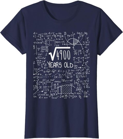 Square Root of 4900 70 Years Old 70th Birthday T-Shirt
