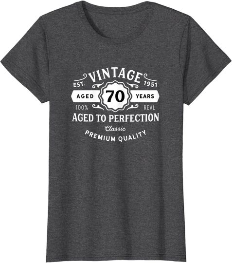 70th Birthday Born 1951 Vintage Style Graphic 70 Bday T-Shirt
