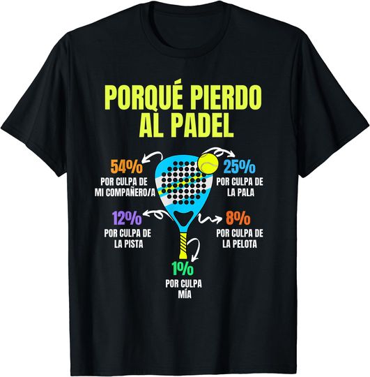 Camiseta Padel Pierdo Al Pádel para Hombre Mujer