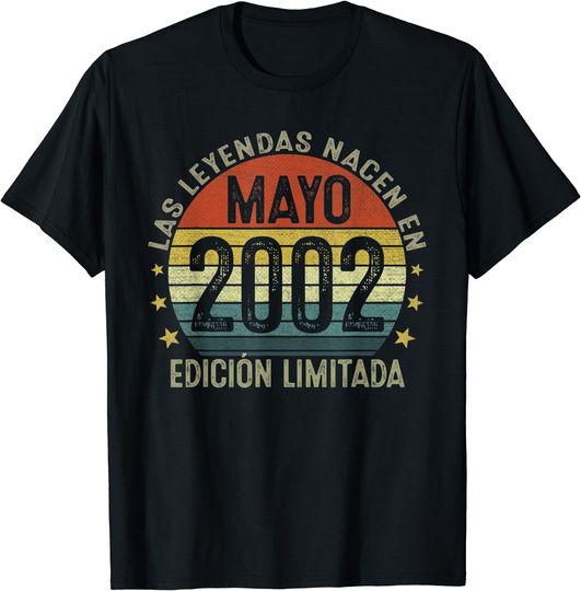 Camiseta Cumpleaños Mayo 2002 Vintage para Hombre Mujer