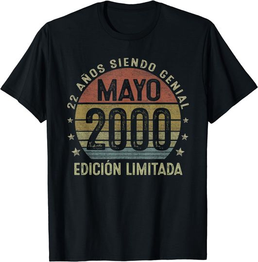 Camiseta Cumpleaños Mayo 2000 para Hombre Mujer