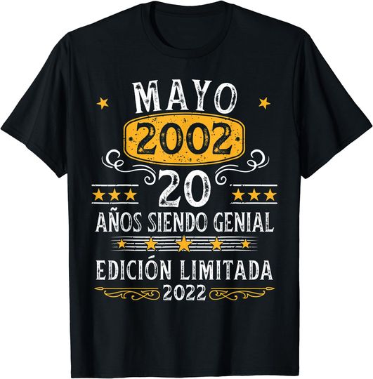 Camiseta Leyenda Cumpleaños Mayo 2002 para Hombre Mujer