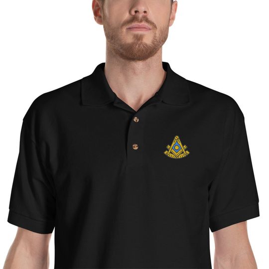 Masonic Past Master Polo Embroidered Shirt, Freemason Shirt