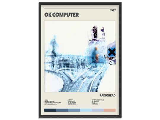 Radiohead - OK Computer - Retro Album Print | Music Premium Matte Vertical Poster