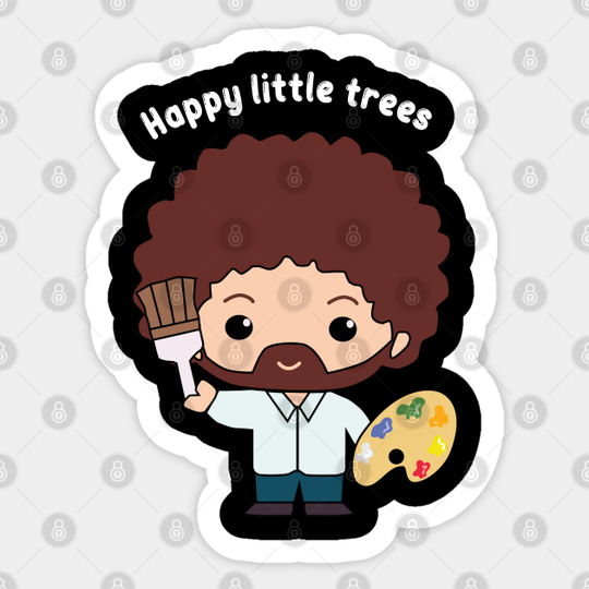 Happy little trees - Bob Ross - Sticker