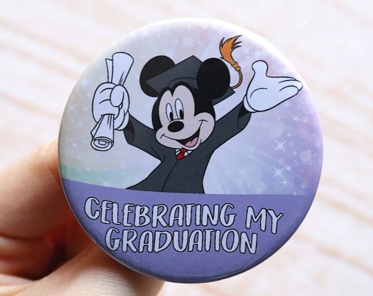 Disney Mickey Mouse Graduation Button Pin Badge