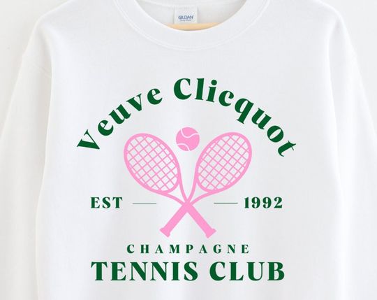 Veuve Clicquot Sweatshirt | Tennis Club Sweatshirt | Preppy Sweatshirt | Country Club | East Coast | Coastal Grandma | Champagne