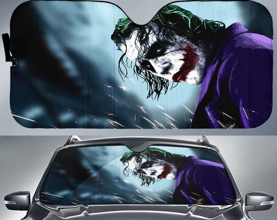 The Joker Car Sun Shade, Joaquin Phoenix Car Accessories, Car Decor, Car Auto Sun Shade