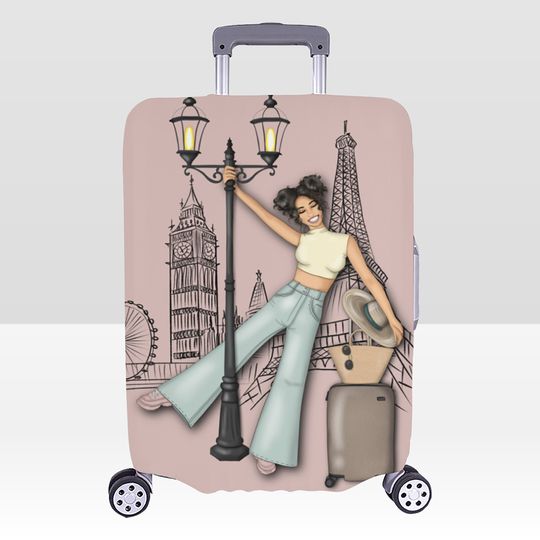 On my way to Paris Luggage Cover, Suitcase Cover, Paris Luggage Cover
