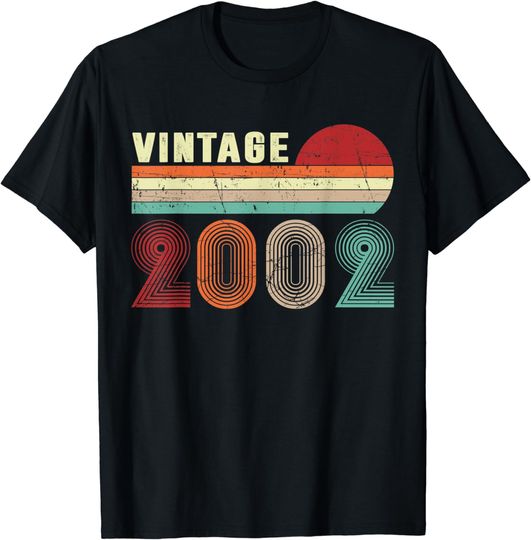 Vintage 2002 Funny 20 Years Old Boys and Girls 20th Birthday T-Shirt