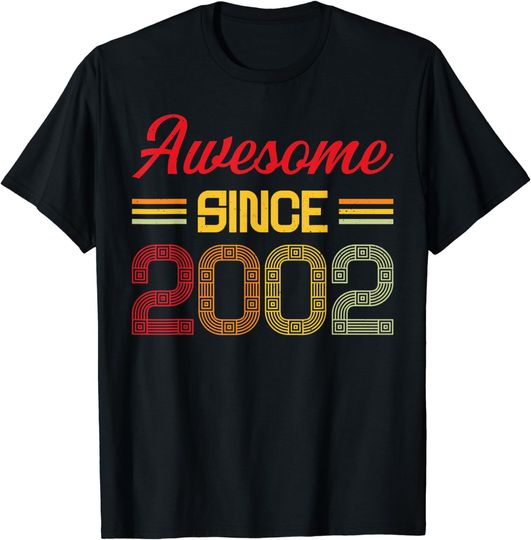 20th Birthday Awesome Since 2002 20th Birthday T-Shirt