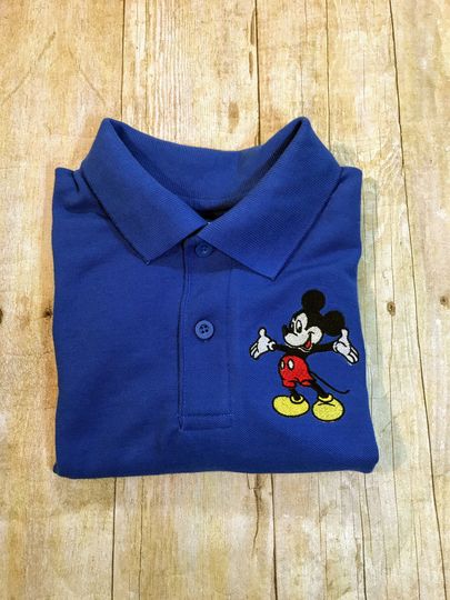 Mickey Mouse Sketch Art Personalized Embroidered Polo Shirt