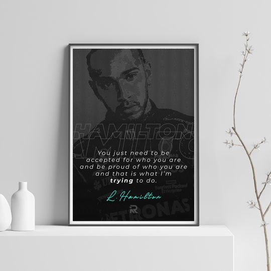 Lewis Hamilton Quotes Sayings Digital Download Poster | Minimal, Art, illustration, Collectables, Wall, Decor, Gift