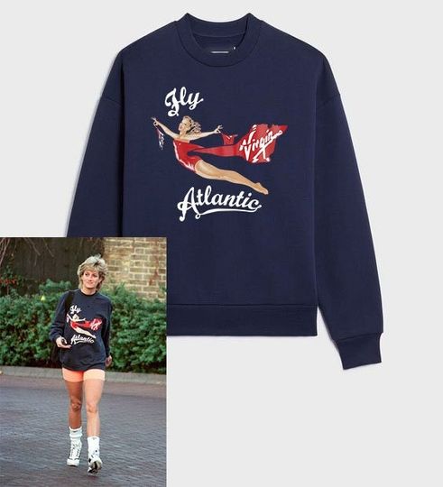 Princess Diana Sweatshirt, Princess Diana Fashion, Vintage Princess Diana Sweater, Retro 80s Sweatshirt, College Sweatshirt
