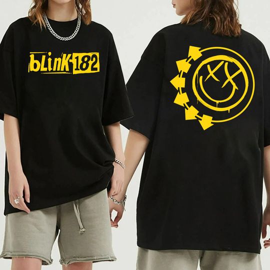 Blink 182 T-Shirt, Vintage Blink 182 Shirt, Blink 182 World Tour Shirt, Arrow Smiley Unisex Tee, Sweatshirt, Hoodie