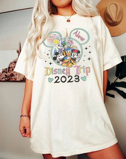 Custom Name Disney Trip 2023 Shirt, Disney Mickey Minnie Disneyworld Disneyland Family Shirt