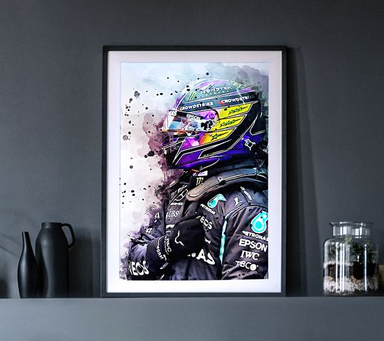 Lewis Hamilton Poster | F1 Mercedes AMG F1 Print | Brazil 2021
