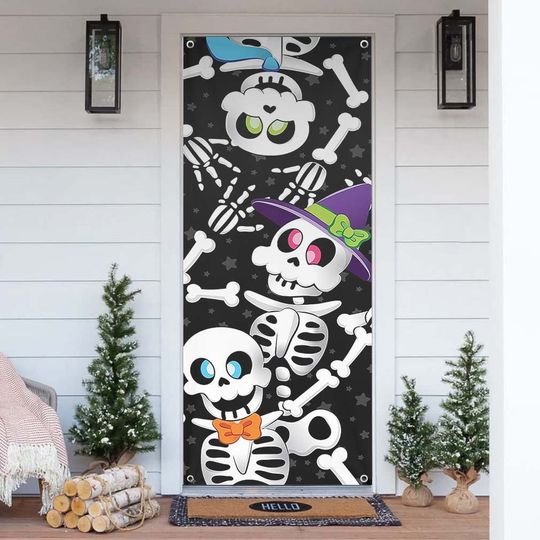 Skeleton Halloween Door Stickers