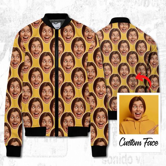 Custom Face JACKET, Face All Over Print Photo Shirt 3D, Funny personalized Birthday Party