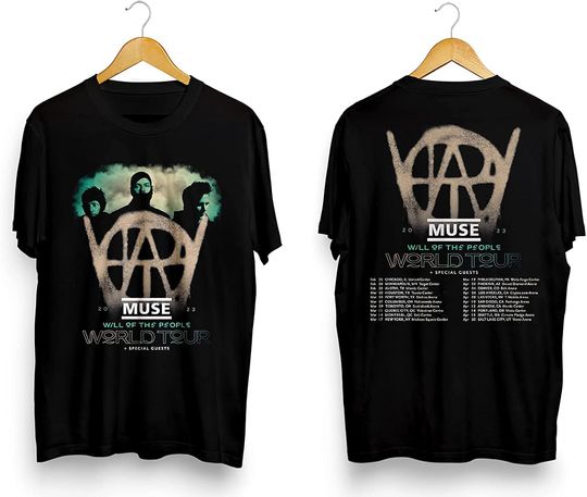 Double Sided The Muse World Tour 2023 Will of The People Tour Dates Muse Band Tour Shirt