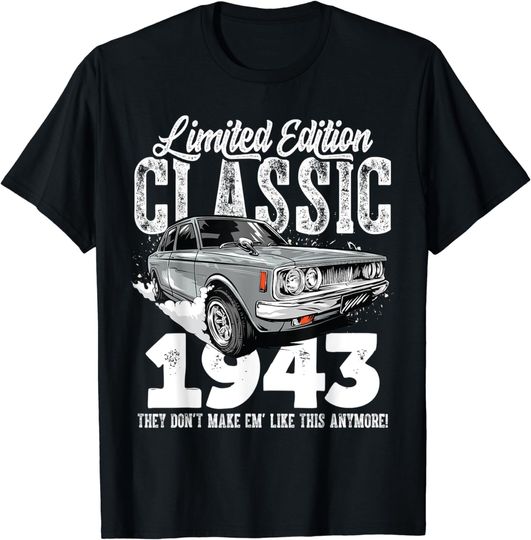 80th birthday Vintage Classic Car 1943 B-day 80 year old T-Shirt