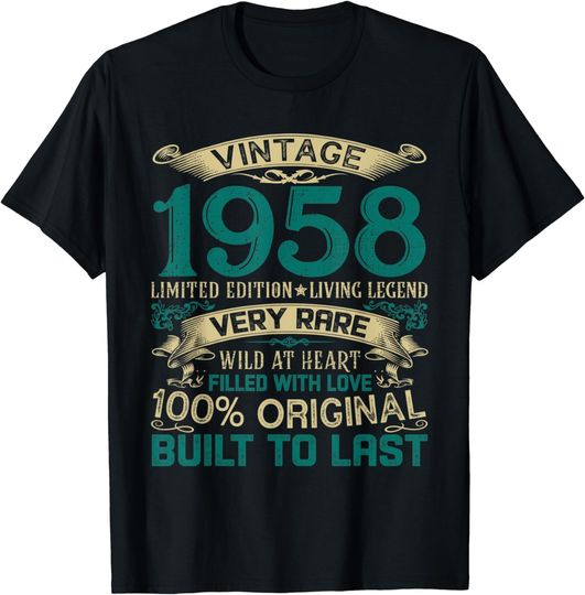 Vintage 1958 Birthday Party Limited Edition Born In 1958 T-Shirt