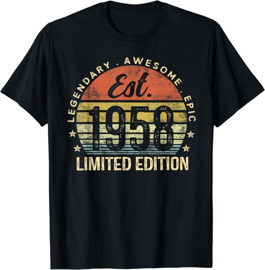 Est 1958 Limited Edition 65th Birthday Vintage 65 Year Old T-Shirt