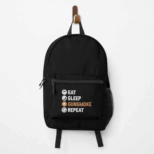 Eat Sleep Gunsmoke Repeat Backpack