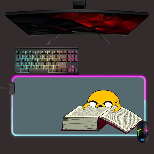 Adventure Time led mouse mat, dog Jake rgb mouse pad, gaming mouse pad, desk mat, gift for gamer