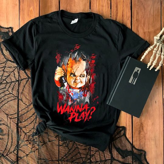 Vintage Chucky Child's Play Wanna Play Shirt Chucky Serial Killers Halloween Horror Movies Shirt
