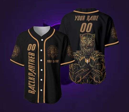 Personalized Exclusive Supperhero Jersey, Blackpanther Jersey, Marvel Baseball Jersey