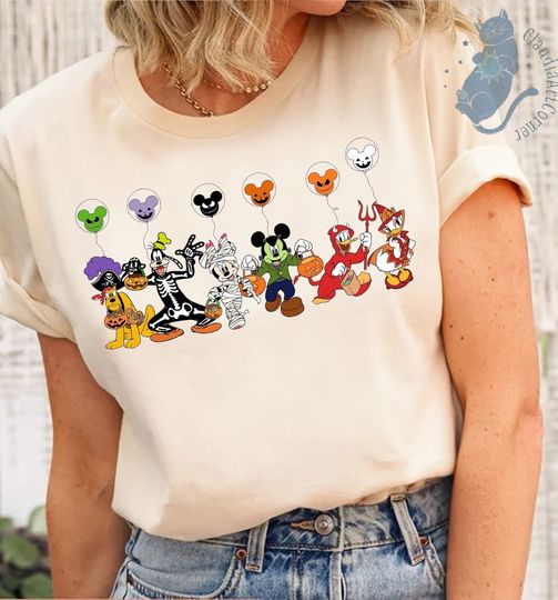 Disney Characters Halloween Tshirt, Disney Halloween Shirt, Mickey and Friends Shirt