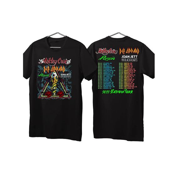 Def Leppard Staidum Tour 2022 Double Sided T-shirt