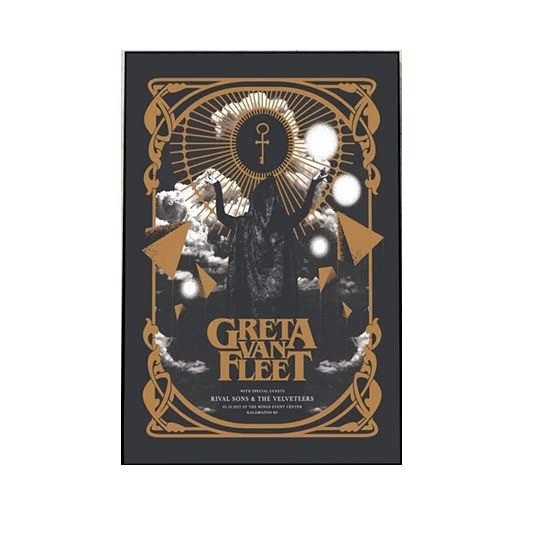 Greta Van Fleet Dream In gold Tour 2022 Poster