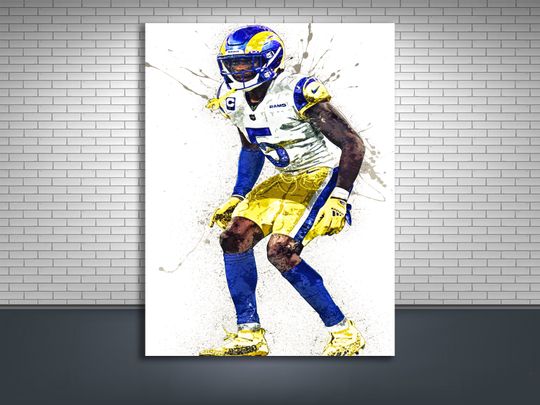 Jalen Ramsey Poster, Los Angeles Rams, Canvas Wrap, Kids Room, Man Cave, Bar, Game Room