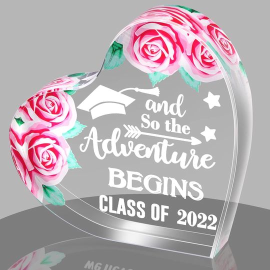 High School College Graduation Gifts for Her Him Grads, Class of 2022 Crystal Heart Keepsake