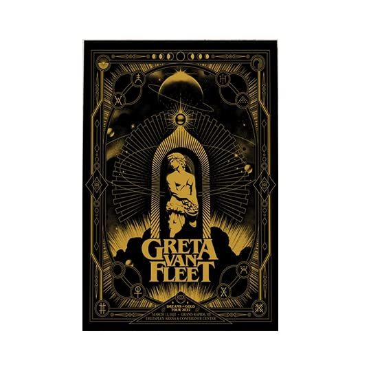Greta Van Fleet Dream In gold Tour 2022 Poster