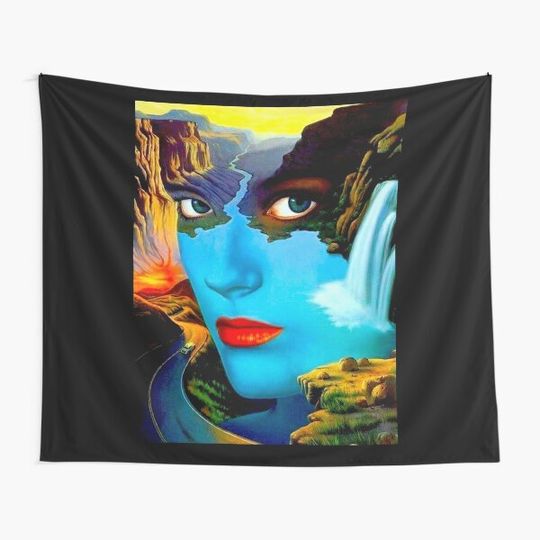 STRESS : Vintage Surreal Abstract Psychedelic Print Tapestry