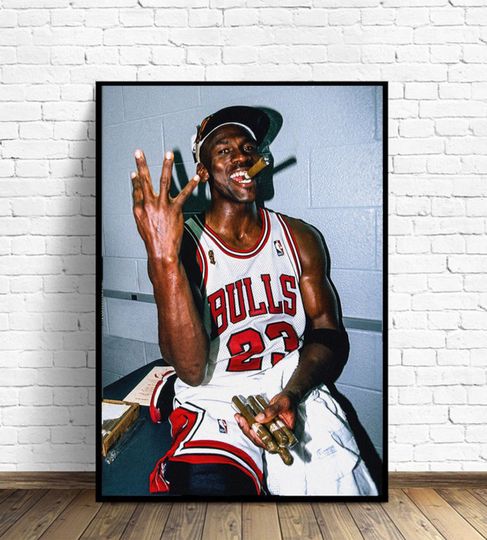 Michael Jordan With Cigar Canvas Poster Wall Art,Home docor,less