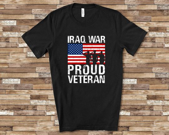 Proud Iraq Veteran Shirt Veteran Gift for Military Vet Men Women Combat Veteran Shirt
