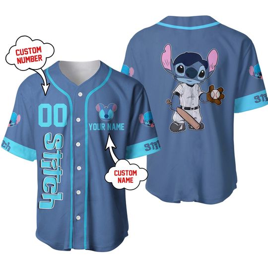 Stitch Baby Denim Blue | Disney Baseball Jersey Personalized