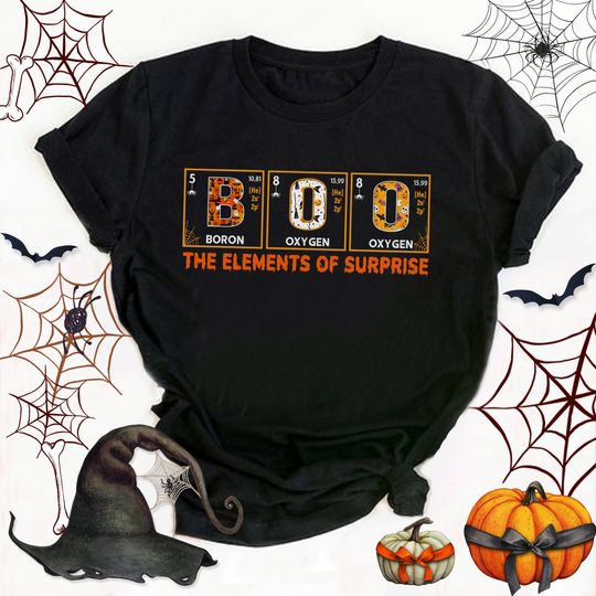 Funny Halloween BOO Primary Elements of Surprise Science Shirt