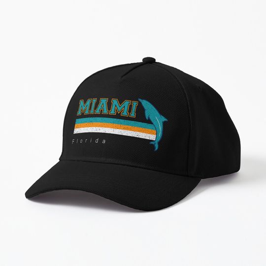 Vintage Miami Sports Football Athletic Novelty Dolphin Retro For Game Day Cap