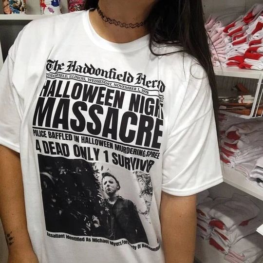 Halloween Newspaper Horror Shirt Michael Myers Shirt