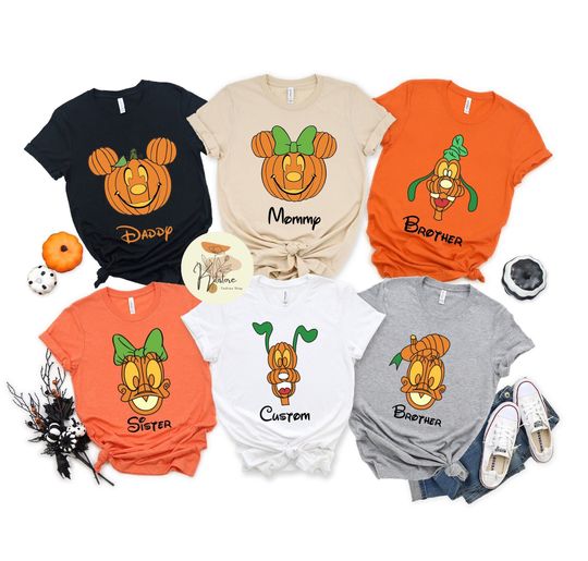 Disney Halloween Shirt, Mickey Minnie Pumpkin Shirt, Mickey And Friends Halloween Shirt