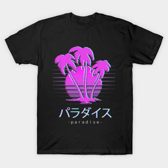 Otaku Japanese Vaporwave Aesthetic Paradise Sunset - Vaporwave Aesthetic - T-Shirt