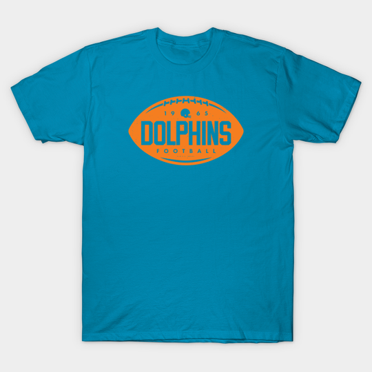 Vintage Football Shape - Miami Dolphins (Orange Dolphins Wordmark) - Miami Dolphins - T-Shirt
