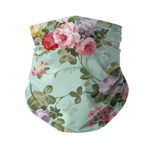 Roses Print Neck Gaiter with Filter