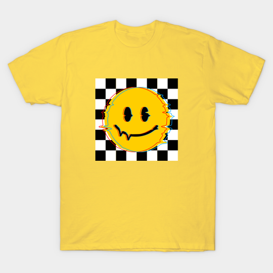 70s Vintage Smiley Glitch - Smiley Face - T-Shirt