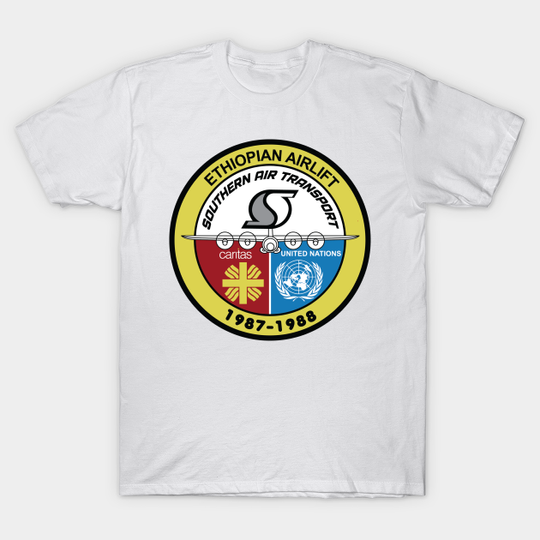 The PARANOIA CIA Airlines Collection: Southern Air Transport: Ethiopian Airlift - Southern Air Transport - T-Shirt